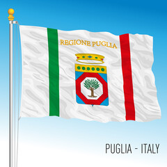 Puglia, flag of the region, Italian Republic, vector illustration 