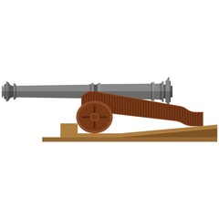 Ship cannon vector isolated on white background