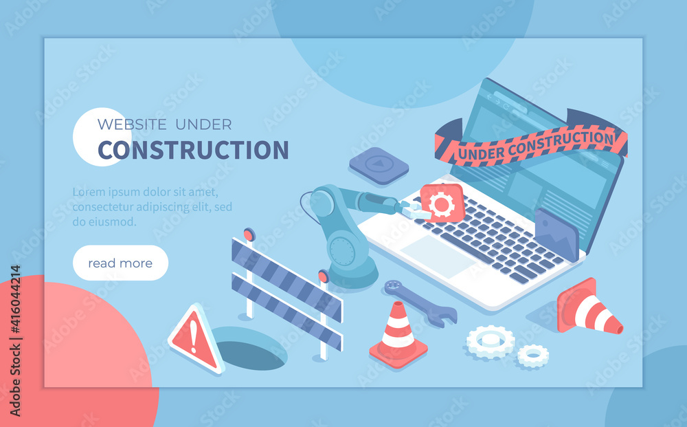 Poster website under construction. updates changes and fixing on the site. maintenance page or 404 error. i