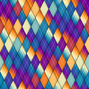 Classic argyle seamless pattern background. Vector image.
