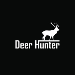 deer hunter. Deer logo vector on white background