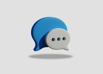 3D illustration design chat app icon rendering