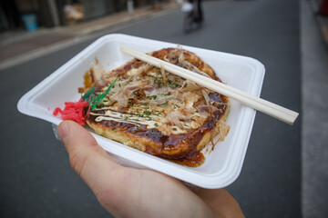 Osaka okonomiyaki inthe plate