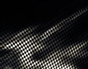 Unusual background in dark colors. Styling under the racing flag. The theme of competition, speed, victory.
