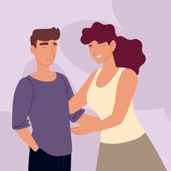 Obraz premium man woman friends
