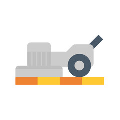 Floor sanding, hardwood flooring in construction or renovation work vector icon. To improvement, polish, renewal or remove top surface of wooden floor by sandpaper with abrasive, grinder, sander tool.