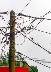 power lines on a pole