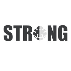 Strong with brain symbol ,motivation and inspiration concept
