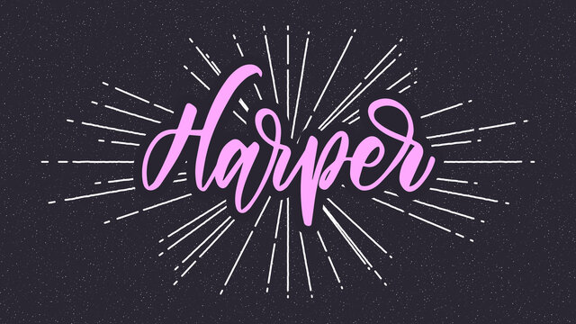 Harper Name Vector Typography with Starburst