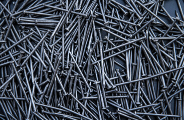 Close up of carpentry nails background
