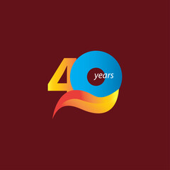 40 Years Anniversary Celebration Vector Template Design Illustration