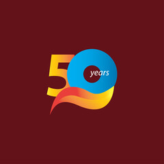 50 Years Anniversary Celebration Vector Template Design Illustration