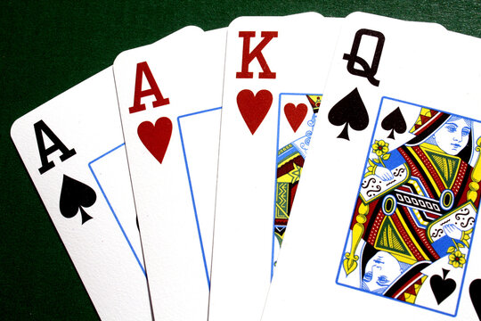 Pot limit Omaha Poker. Good starting hand, strong double suited aces