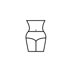 Weight loss line icon, fitness and sport, slim body with measuring tape sign vector graphics, a linear pattern on a white background, eps 10.