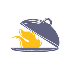 cooking catering service sketch isolated style