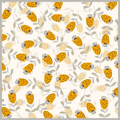 Print for kerchief, bandana, scarf, handkerchief, shawl, neck scarf. Squared pattern with ornament for fabric, textile, silk products. Paisley vector with flowers in nordic style.Floral folk tracery