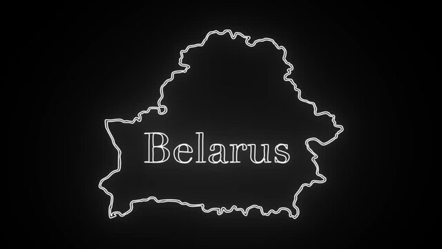 Map of Belarus, Belarus outline, Animated close up map of Belarus