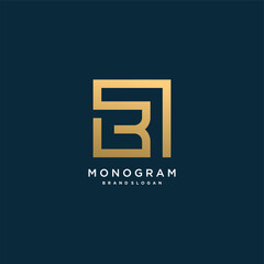 Monogram letter logo with initial B with modern creative concept Premium Vector part 2