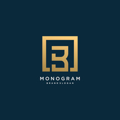 Monogram letter logo with initial B with modern creative concept Premium Vector part 4