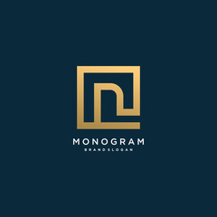 Monogram letter logo with initial N with creative concept Premium Vector part 4