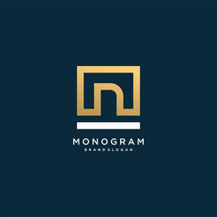 Monogram letter logo with initial N with creative concept Premium Vector part 8