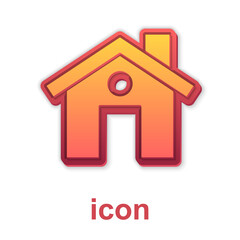 Fototapeta premium Gold House icon isolated on white background. Home symbol. Vector.