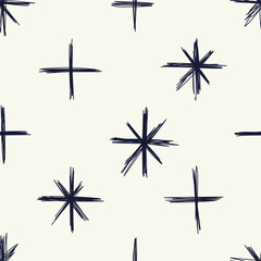 Seamless vector doodle stars pattern. Chaotic hand drawn lines background. For fabric, textile, wrapping, cover etc.