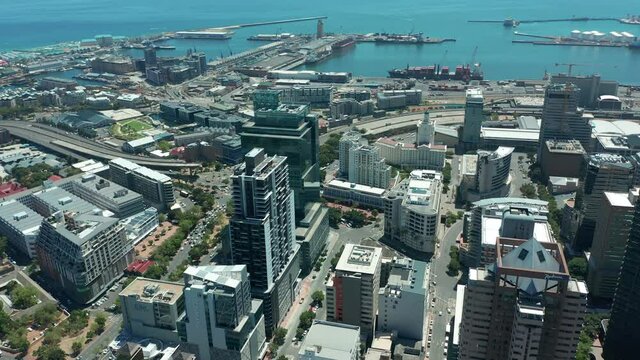 Covid-19 Lockdown Empty Street Aerial in Cape Town South Africa.