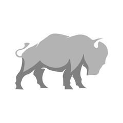 modern masculine grey bison perfect for brand new energy drink or sport fitness vector illustration design