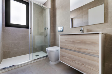 Łazienka remont wystrój design wykończenia prysznic - obrazy, fototapety, plakaty