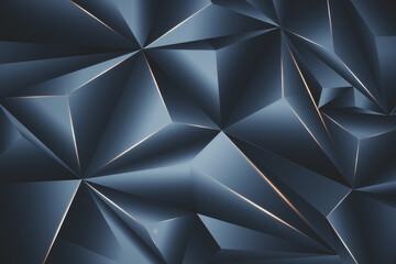 Abstract background with dark metal crystal polygonal elements