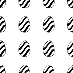 Seamless pattern made from hand drawn Easter eggs illustration. Isolated on white background.