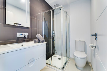 Łazienka remont wystrój design wykończenia prysznic - obrazy, fototapety, plakaty