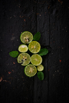 lime, lime in rustic background