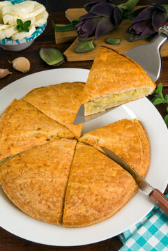Artichoke pastry with mozzarella, Italy, Europe