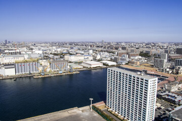 千葉ポートタワーより千葉港を望む