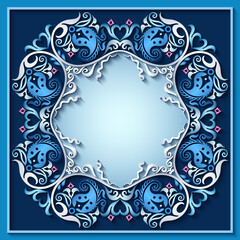 Abstract raster ornamental nature vintage frame.