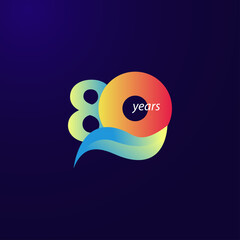 80 Years Anniversary Celebration Vector Template Design Illustration