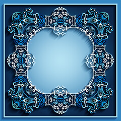 Abstract raster ornamental nature vintage frame.