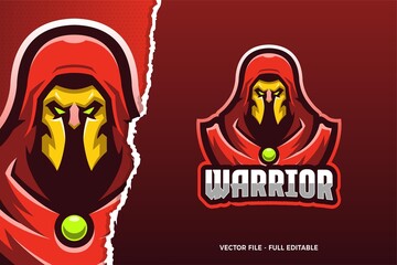 Red Cloak Warrior E-sport Game Logo Template