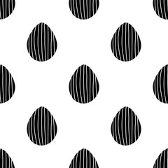 Seamless pattern made from hand drawn Easter eggs illustration. Isolated on white background.