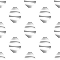 Seamless pattern made from hand drawn Easter eggs illustration. Isolated on white background.