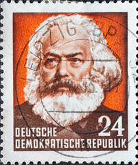 portrait of Karl Marx, philosopher and economist. On the 70th anniversary of Karl Marx's death
