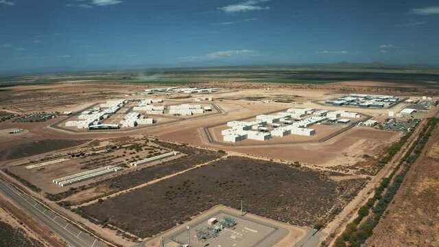 Drone View of Eloy Detention Center and La Palma Correctional Center and Saguaro Correctional Center in Eloy, Arizona, United States