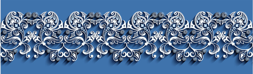 Modern raster volumetric floral stripe background.