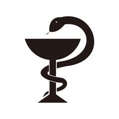 Pharmacy symbol medical snake and cup