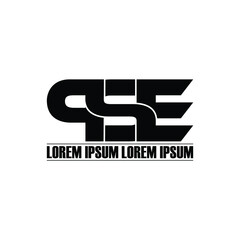 PSE letter monogram logo design vector