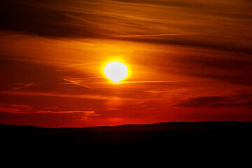 Obraz premium Red Sunset Over Oxford, NY. 