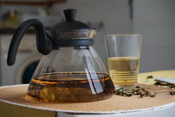 Teapot with Chinese Tea. Lifestyle. At home, Spain.