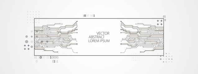 Abstract horizontal technology background. Communication concept, futuristic digital innovation background. Vector illustration